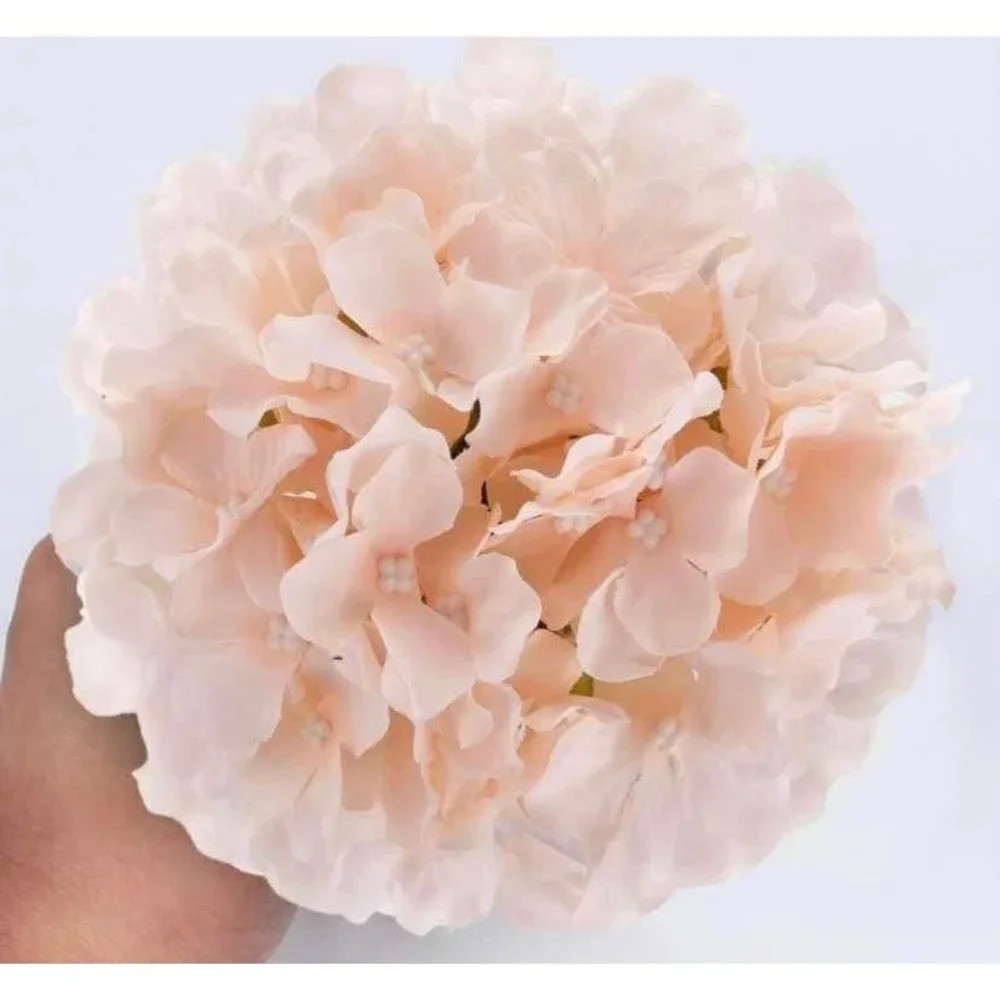 20 pack | Blush Pink Silk Hydrangea Flower with Stems Wedding Home Bouquet